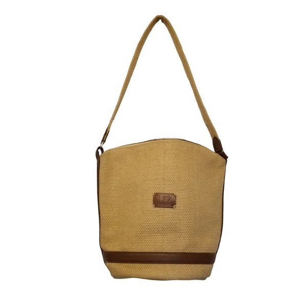 Wicker Woven Bucket Bag for Summer Vintage Liz Claiborne - Picture 1 of 13